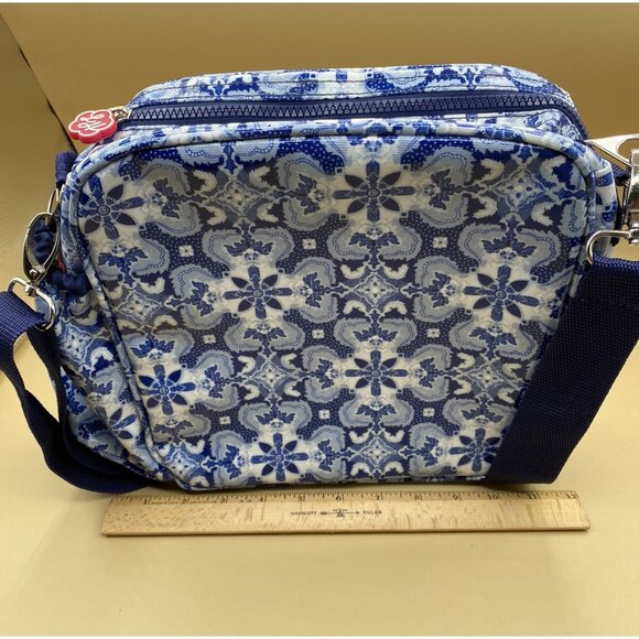 Lou Harvey Multi-Function Lunch Travel Diaper Bag Blue Floral Indigo Pattern - Picture 5 of 10